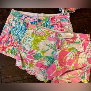 2 pairs of Lilly Pulitzer Shorts - Callahan and Buttercup - Size 8